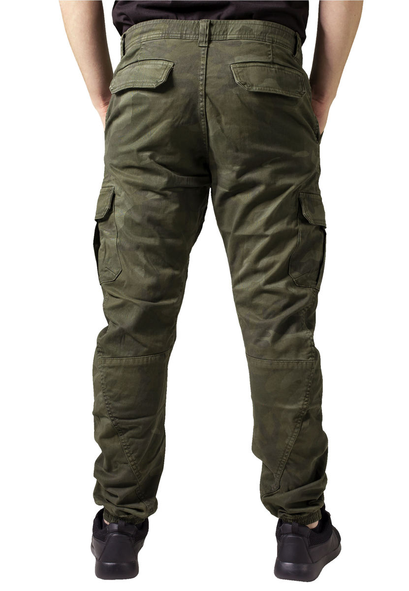 Herren Hose URBAN CLASSICS - Camo Cargo Jogging - Olive Camo 34